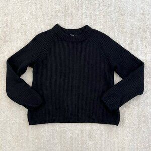 Quince Cashmere Black Crewneck Sweater S